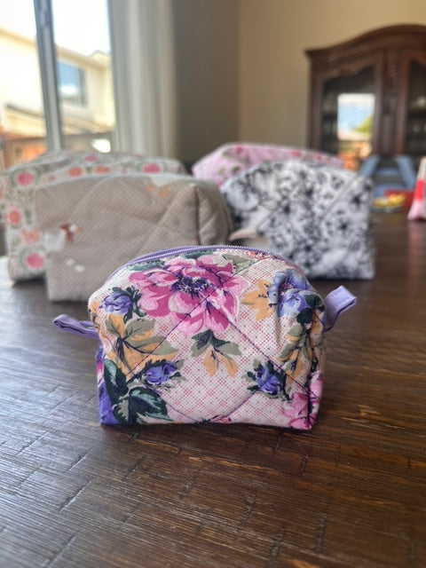 The Violet Garden Mini Quilted Makeup Bag – ONE OF A KIND