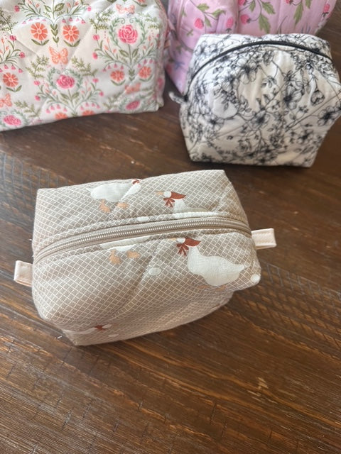 The Meadow Geese Quilted Makeup Bag - LIMITED EDITION